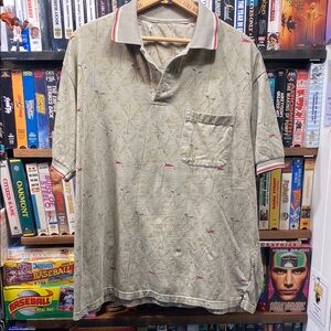 L VINTAGE COTTON GOLF POLO AOP